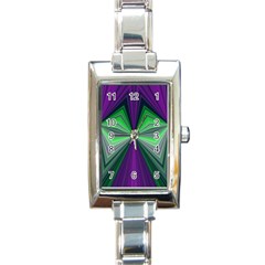 Abstract Rectangular Italian Charm Watch by Siebenhuehner