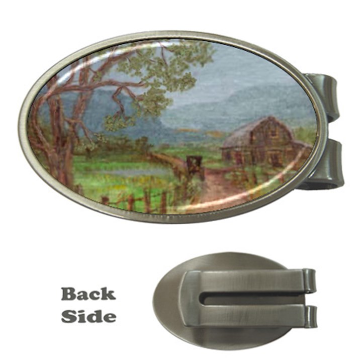  Amish Buggy Going Home  by Ave Hurley of ArtRevu ~ Money Clip (Oval)