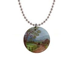  amish Buggy Going Home  By Ave Hurley Of Artrevu   1  Button Necklace by ArtRave2