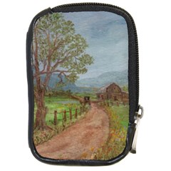  amish Buggy Going Home  By Ave Hurley Of Artrevu   Compact Camera Leather Case by ArtRave2