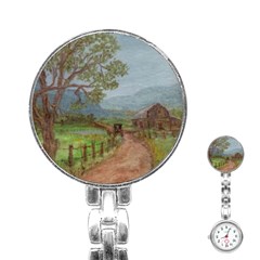  amish Buggy Going Home  By Ave Hurley Of Artrevu   Stainless Steel Nurses Watch