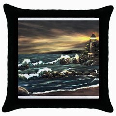  bridget s Lighthouse   By Ave Hurley Of Artrevu   Throw Pillow Case (black)