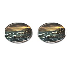  bridget s Lighthouse   By Ave Hurley Of Artrevu   Cufflinks (oval) by ArtRave2