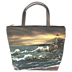  bridget s Lighthouse   By Ave Hurley Of Artrevu   Bucket Bag by ArtRave2