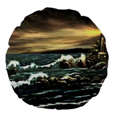  bridget s Lighthouse   By Ave Hurley Of Artrevu   Large 18  Premium Round Cushion 