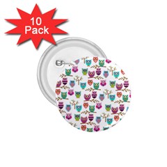 Happy Owls 1 75  Button (10 Pack) by Ancello