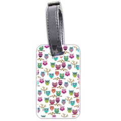 Happy Owls Luggage Tag (two Sides) by Ancello