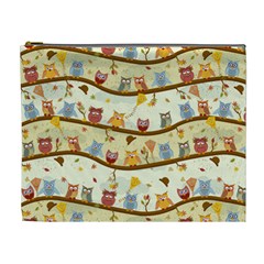 Autumn Owls Cosmetic Bag (xl) by Ancello