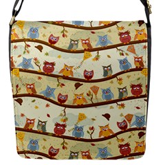 Autumn Owls Flap Closure Messenger Bag (small)