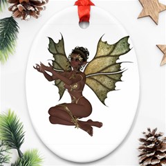 Faerie Nymph Fairy With Outreaching Hands Oval Ornament by goldenjackal