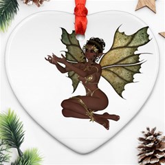 Faerie Nymph Fairy With Outreaching Hands Heart Ornament