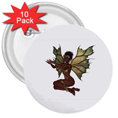 Faerie Nymph Fairy With Outreaching Hands 3  Button (10 Pack) by goldenjackal