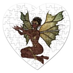 Faerie Nymph Fairy With Outreaching Hands Jigsaw Puzzle (heart) by goldenjackal