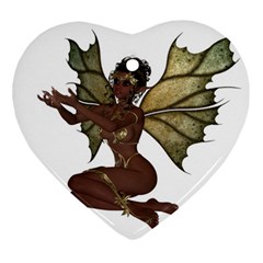 Faerie Nymph Fairy With Outreaching Hands Heart Ornament (two Sides) by goldenjackal