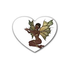 Faerie Nymph Fairy With Outreaching Hands Drink Coasters (heart) by goldenjackal