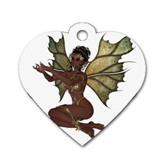 Faerie Nymph Fairy With Outreaching Hands Dog Tag Heart (one Sided)  by goldenjackal