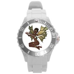 Faerie Nymph Fairy With Outreaching Hands Plastic Sport Watch (large) by goldenjackal