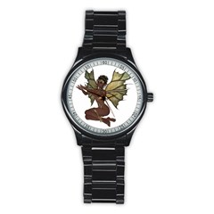 Faerie Nymph Fairy With Outreaching Hands Sport Metal Watch (black) by goldenjackal