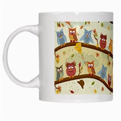 Autumn Owls White Coffee Mug