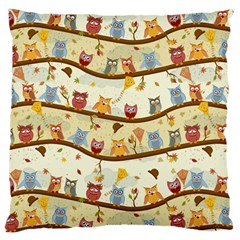 Autumn Owls Large Cushion Case (single Sided) 