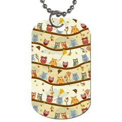 Autumn Owls Dog Tag (two-sided)  by Ancello