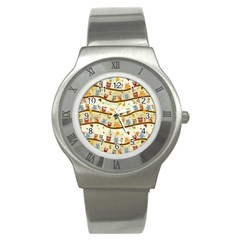 Autumn Owls Stainless Steel Watch (slim)