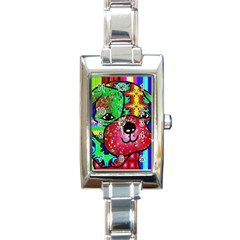 Pug Rectangular Italian Charm Watch by Siebenhuehner