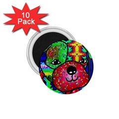 Pug 1 75  Button Magnet (10 Pack) by Siebenhuehner