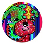 Pug Magnet 5  (Round) Front