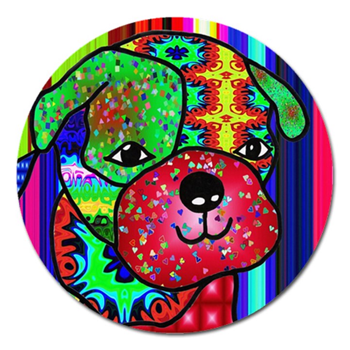 Pug Magnet 5  (Round)