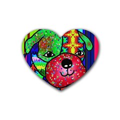 Pug Drink Coasters (heart)