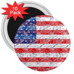 Flag 3  Button Magnet (10 Pack)