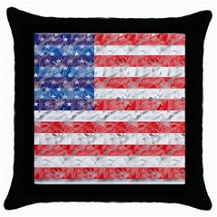 Flag Black Throw Pillow Case