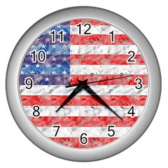 Flag Wall Clock (silver)