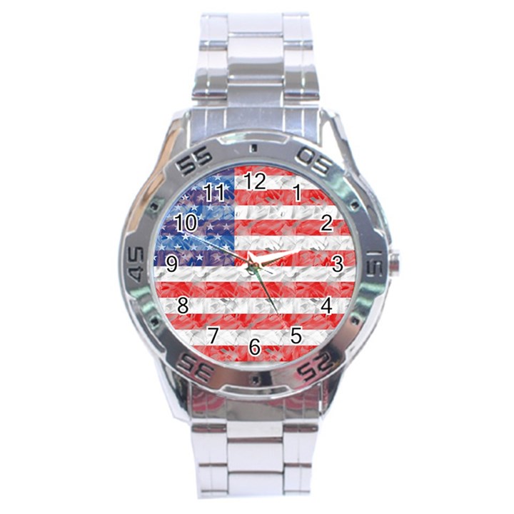 Flag Stainless Steel Watch