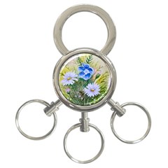 Meadow Flowers 3-ring Key Chain by ArtByThree