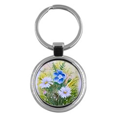 Meadow Flowers Key Chain (round) by ArtByThree