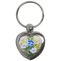 Meadow Flowers Key Chain (heart) by ArtByThree