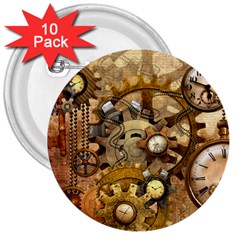 Steampunk 3  Button (10 Pack)