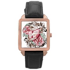 Healed By Rock Rose Gold Leather Watch  by Rockcandyink