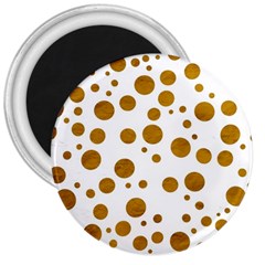 Tan Polka Dots 3  Button Magnet