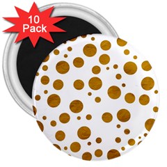 Tan Polka Dots 3  Button Magnet (10 Pack)