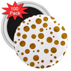 Tan Polka Dots 3  Button Magnet (100 Pack)