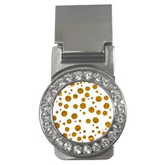 Tan Polka Dots Money Clip (cz)