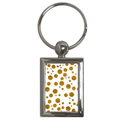 Tan Polka Dots Key Chain (rectangle) by Colorfulart23