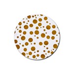 Tan Polka Dots Drink Coasters 4 Pack (Round) Front