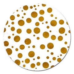 Tan Polka Dots Magnet 5  (round)