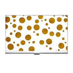 Tan Polka Dots Business Card Holder by Colorfulart23