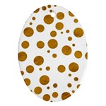 Tan Polka Dots Oval Ornament (Two Sides) Front