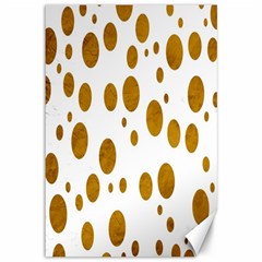 Tan Polka Dots Canvas 12  X 18  (unframed)